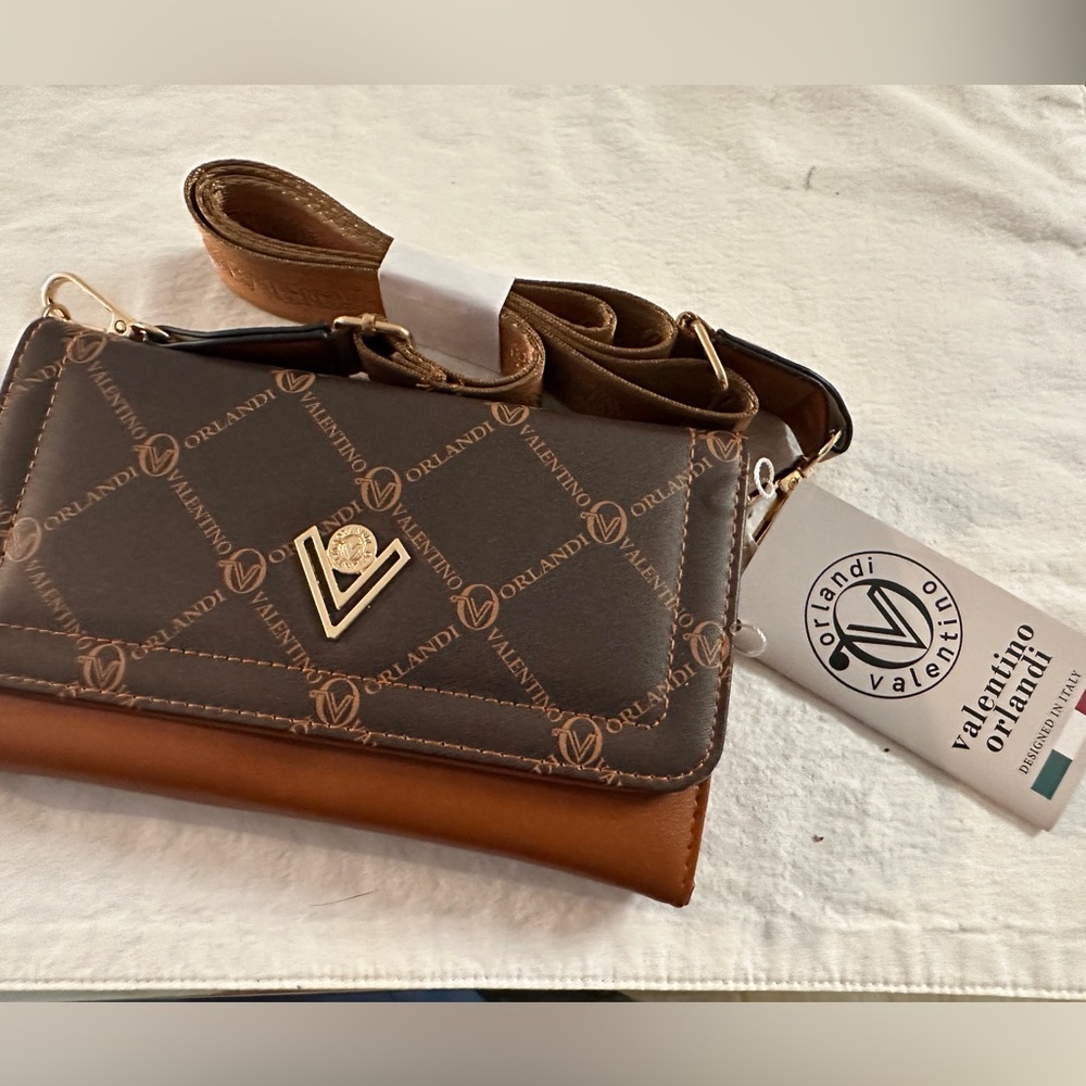 Orlandi Valentino Brown Crossbody Bag